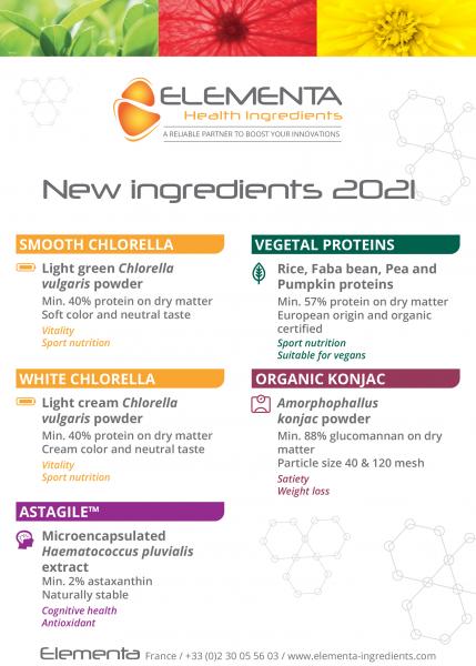 2021 : New healthy ingredients